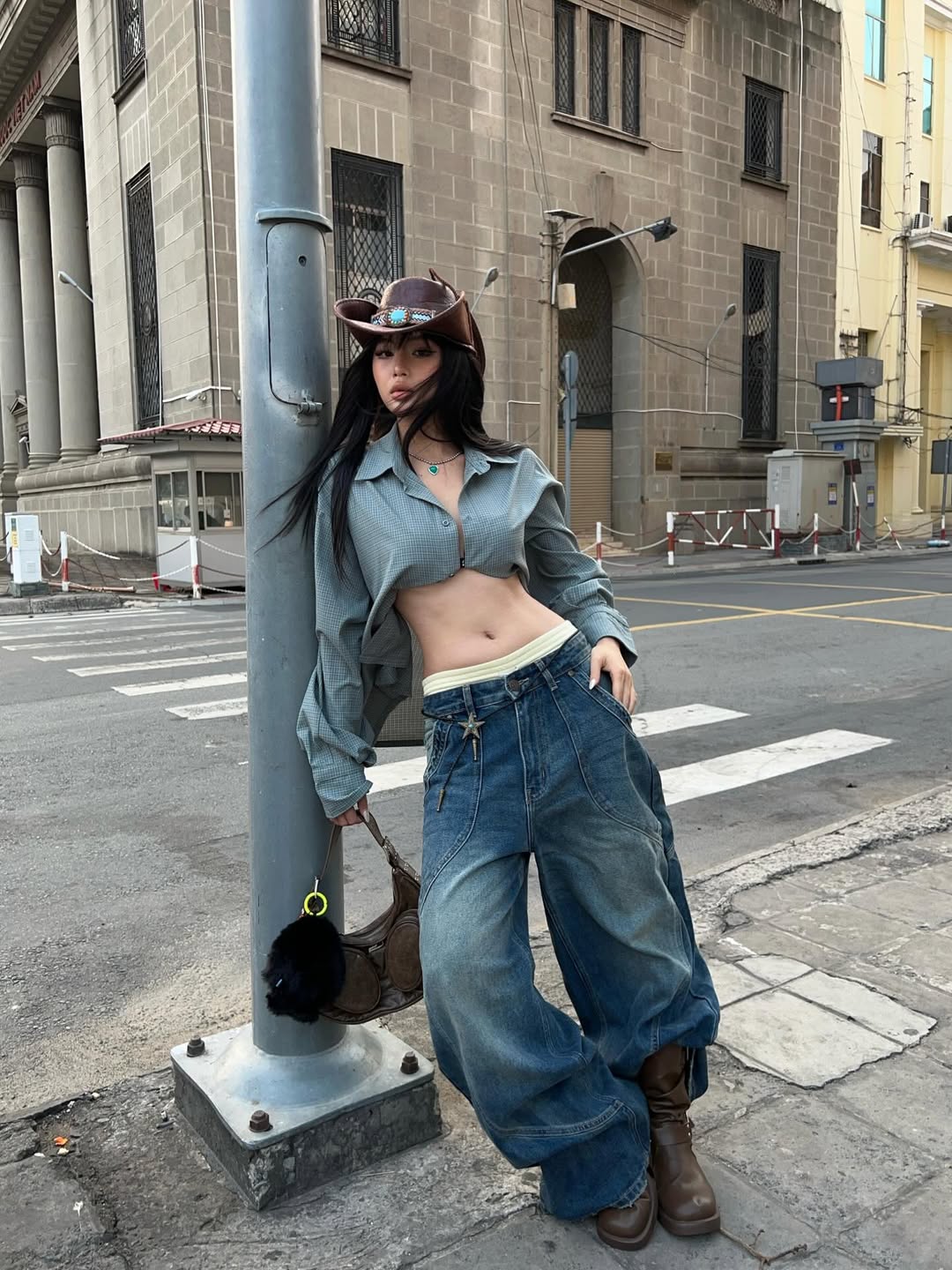 STITCH WIDELEG JEANS