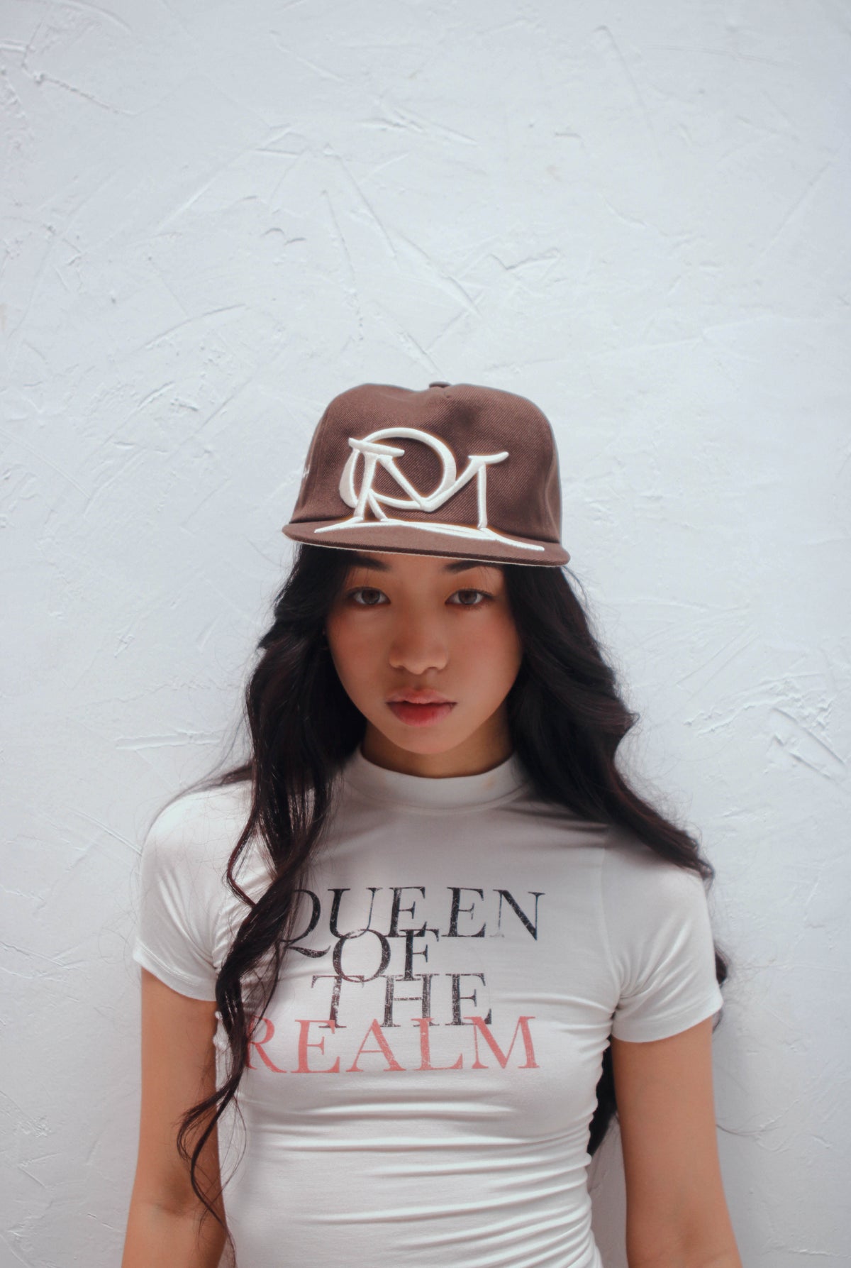 BIG ICON CURSIVE EMBROIDERY VINTAGE CAP WALNUT