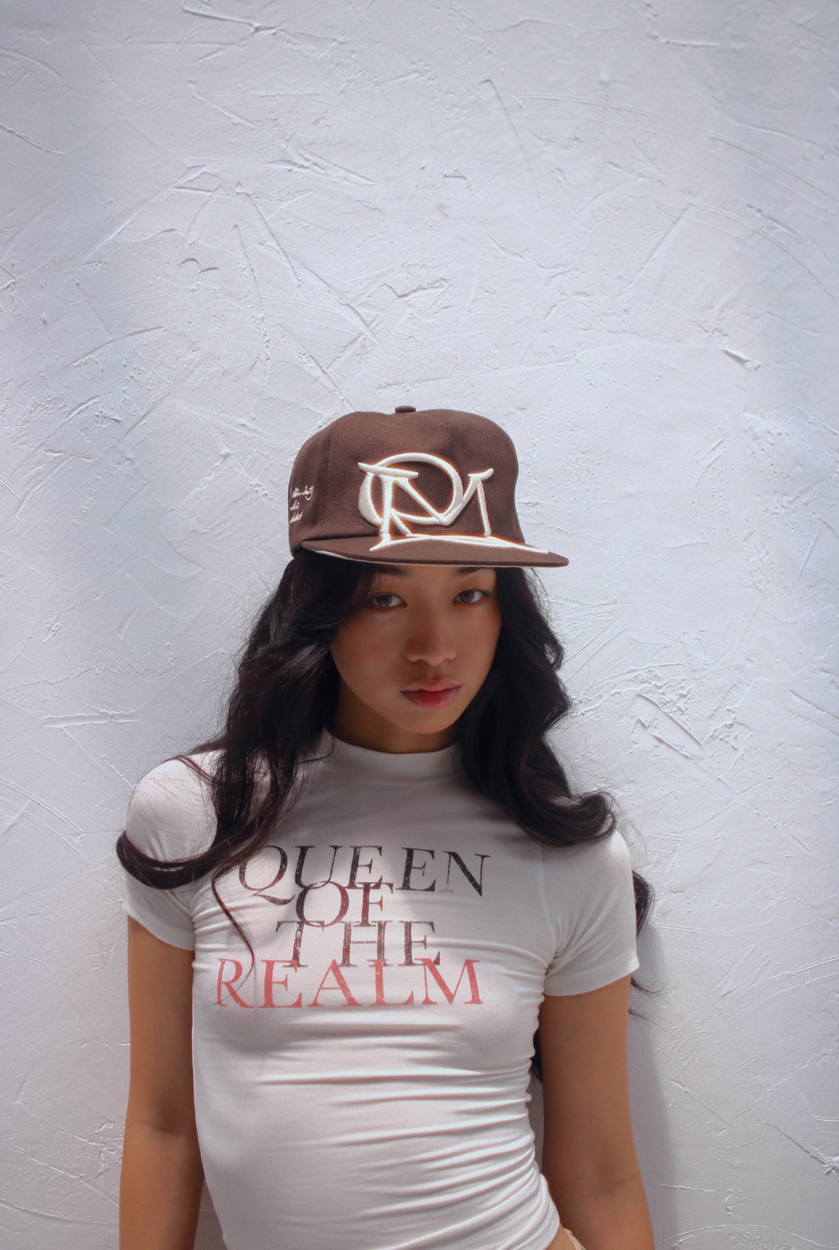 BIG ICON CURSIVE EMBROIDERY VINTAGE CAP WALNUT