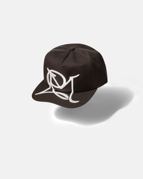 BIG ICON CURSIVE EMBROIDERY VINTAGE CAP WALNUT